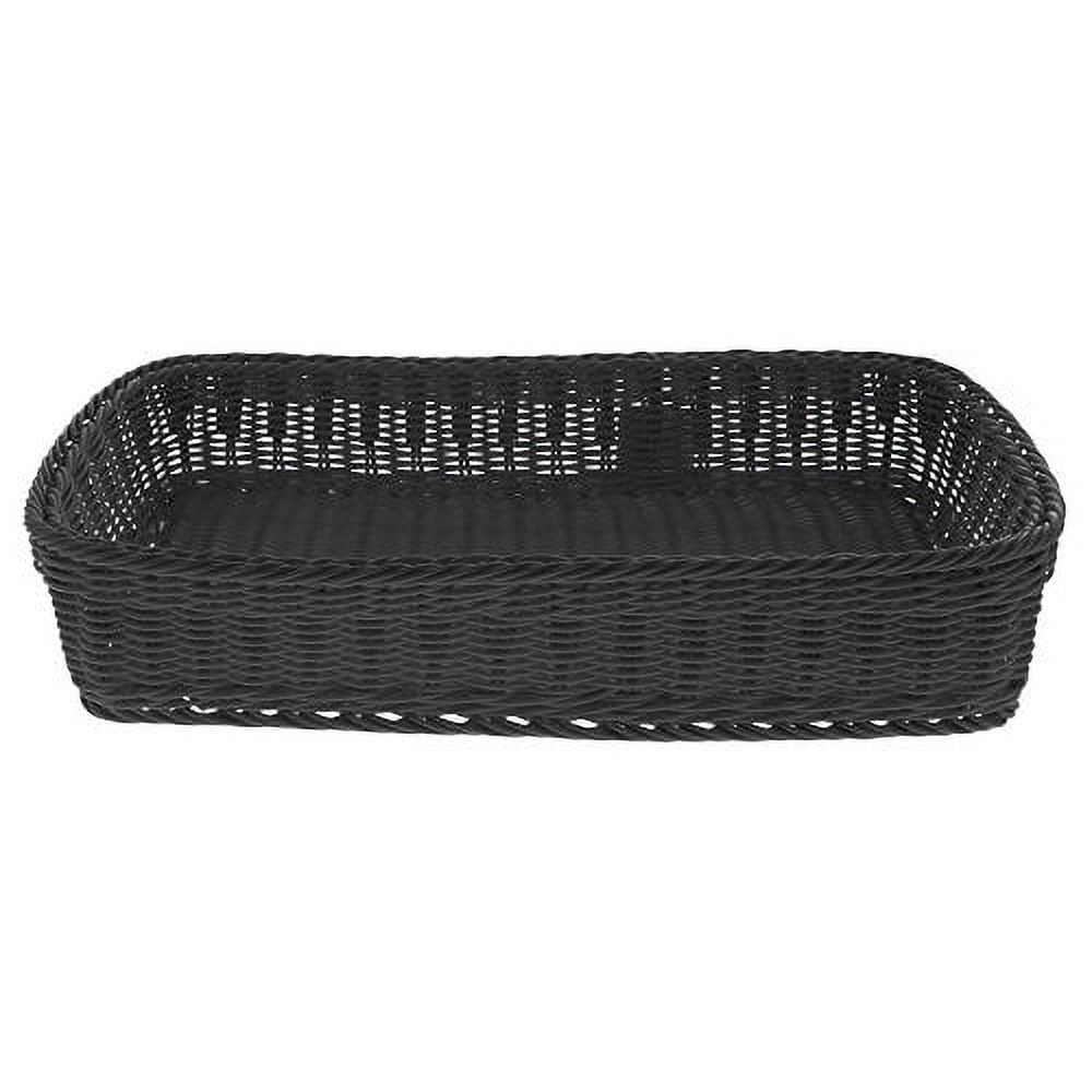 HUBERT Wicker Storage Basket, Black- 20 7/8"L x 12 3/4"W x 4"H