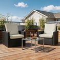 thumbnail image 3 of Goodgoods 18" x 36" Outdoor Dining Chair Cushions, 4-Pack Water & Fade Resistant Patio Cushions with Ties, Beige, 3 of 7