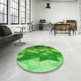 thumbnail image 4 of Ahgly Company Machine Washable Indoor Round Transitional Dark Lime Green Area Rugs, 3' Round, 4 of 7