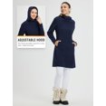thumbnail image 4 of BALEAF Women's Fleece Sweatshirt Dress Thermal Long Winter Fall Tunic Dresses Outfits with Pocket Hooded Pullover Navy Blue L, 4 of 7