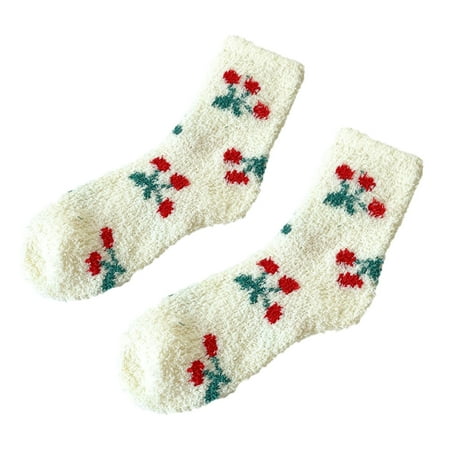 

GWAABD Running Socks for Women Thermal Socks for Womens Coral Socks Floral Print Socks Colorful Lightweight Socks Casual Socks Winter Socks Soft Warm Comfort Casual Socks