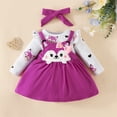 thumbnail image 2 of Mercatoo Toddler Girl Valentines Day Outfit Little Girls Valentine Dress Ribbed Shirts Heart Print Skirts with Headband, 2 of 5