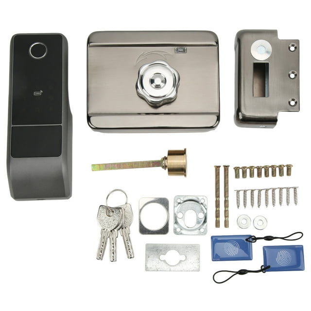 Serrure de Porte Sans Clé, Installation Simple Serrures Intelligentes Précises Résistantes à l'Oxydation Anti-Copie pour Appartement pour Séjour à Domicile pour Maison Empreinte Digitale + Mot de Passe + Carte Magnétique