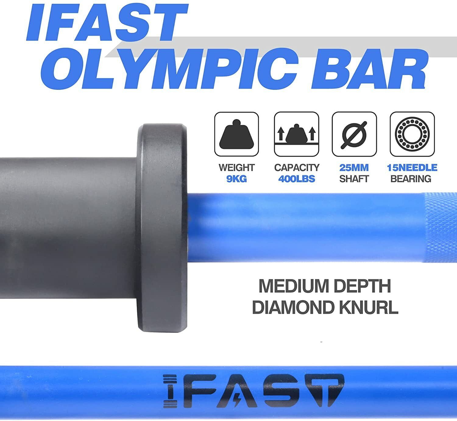 Exercise Equipment Olympic Barbell Bar, 4Ft Solid Weight Bar with Bearings, 400Lbs Capacity Weightlifting Bar for Home Gym Workout Strength Training Squat, Suitable for 2-Inch Plates,Workout Equipm