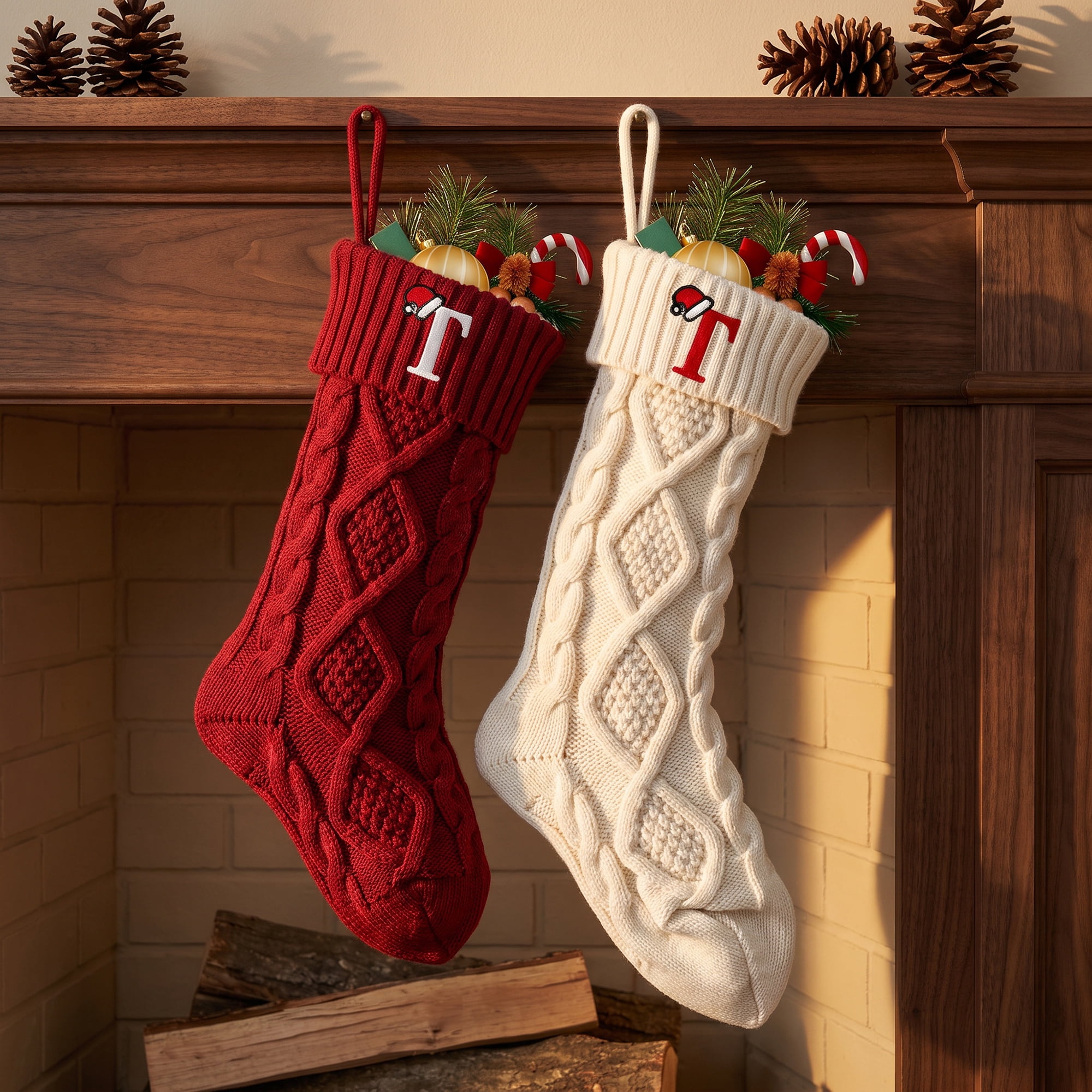 Unique Bargains Canine Bone Christmas Stocking Luxury Puppy Holiday Keepsake Sack Letter T 17"