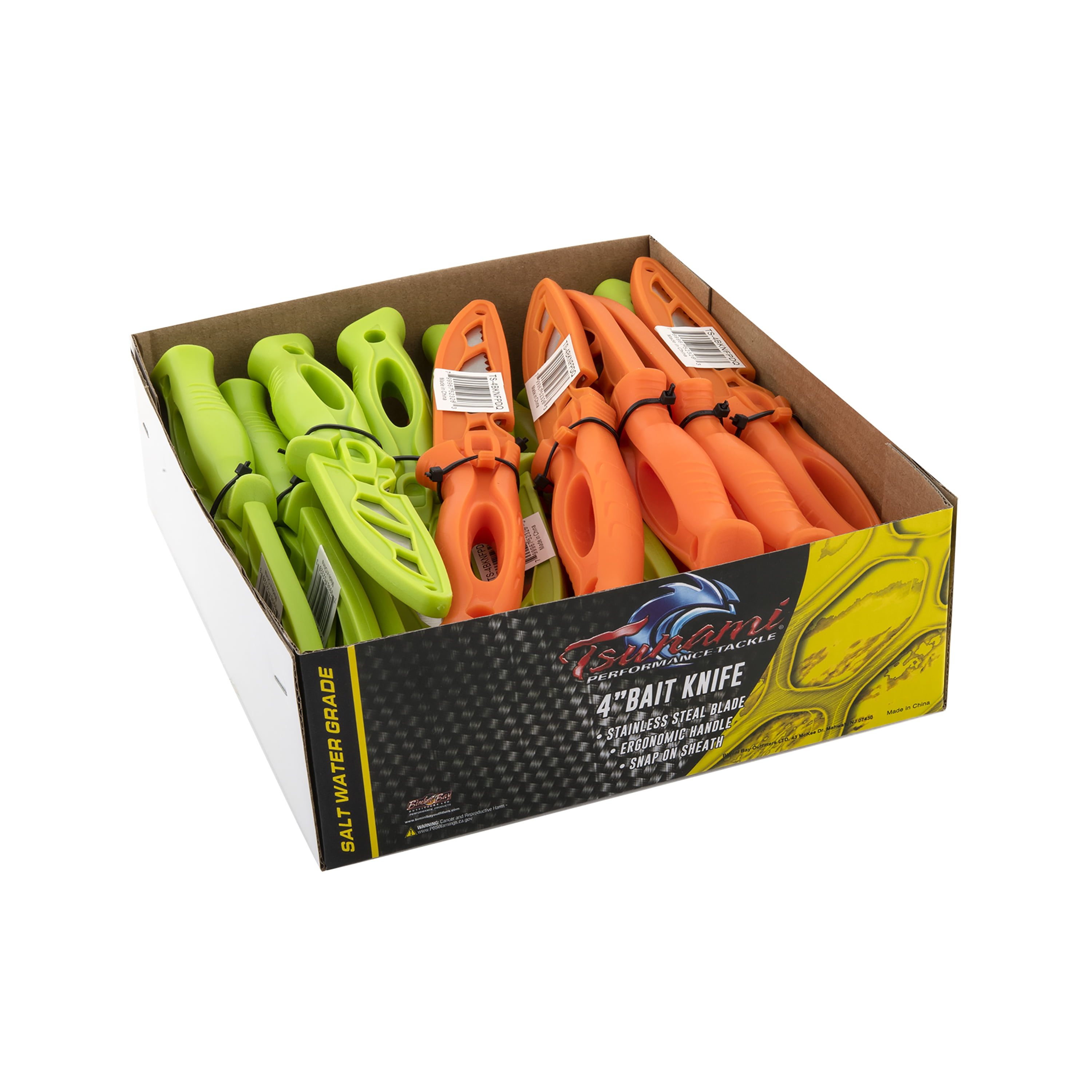 (2 pack) Tsunami Bait Knife 4" – Stainless Steel Blade, Assorted Colors