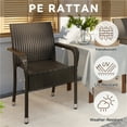 thumbnail image 5 of Topeakmart Outdoor Rattan Chair Set with Armrests & Adjustable Footpads, Set of 2, Brown, 5 of 7