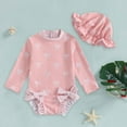 thumbnail image 2 of Bathing Suit For Girls Baby Girls Long Sleeve Swimsuit Romper With Hat Bathing Suit Beach Rash Guard Girls Swimming Suit,2-3 Years, 2 of 4