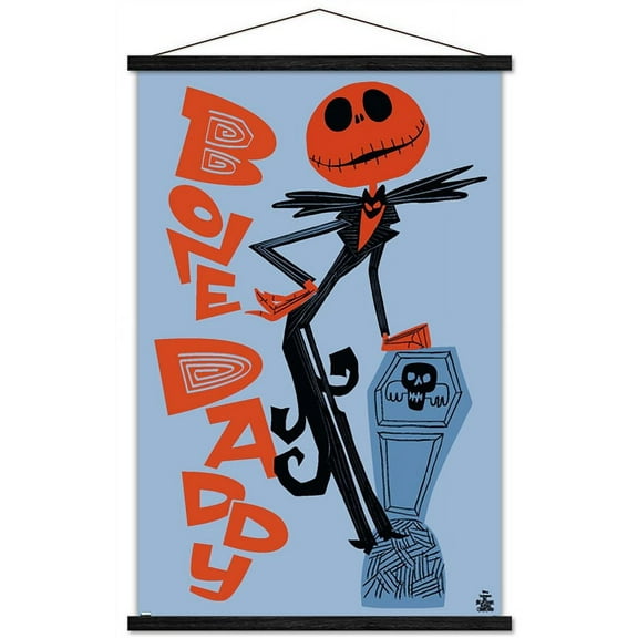Disney Tim Burton's The Nightmare Before Christmas - Bone Daddy Wall Poster with Magnetic Frame, 22.375" x 34"
