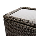 thumbnail image 3 of Krikacy Patio Wicker Side Table Outdoor Coffee Table Rattan Patio Table with Tempered Glass Top for Yard, Garden, Backyard,40" x 22" x 19",Brown, 3 of 6