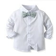 thumbnail image 4 of Zshosam Baby Boy Wedding Guest Outfit Baby Boy Clothes Suit Infant Gentleman Wedding Outfit Dress Shirt+Bowtie+Vest+Pants Set Size 3 6 Months,(Green 3-6 Months), 4 of 5