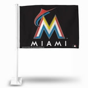 Angle View: Official MLB Miami Marlins Car Flag 114633