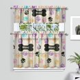 thumbnail image 2 of Dog Print Kitchen Curtains 36 Inch Short - 3 Panel Set, Cute Puppy & Floral Design, Rod Pocket Pet Lover Curtains 100% Polyester, Paw & Bone Pattern for Kitchen, Living Room, Bedroom, Easy Wash, 2 of 6