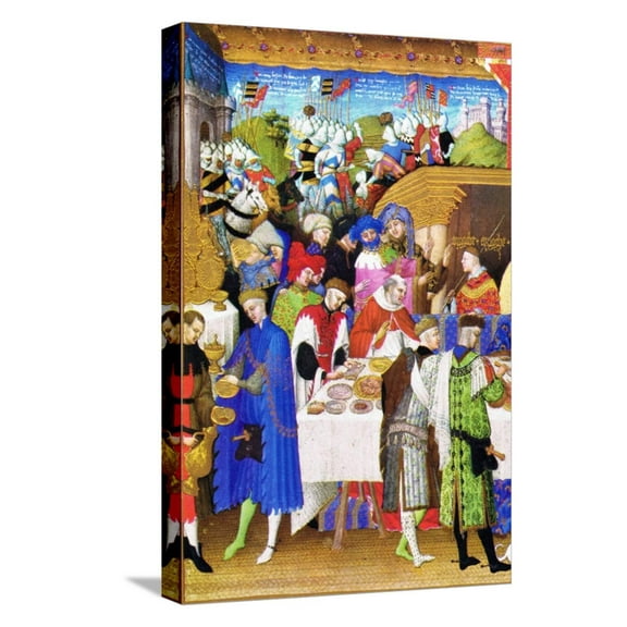 Art.com Le Tres Riches Heures Du Duc De Berry - January Stretched Canvas Print Wall Art by Paul Herman & Jean Limbourg, 12" x 18"