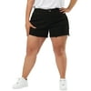 Agnes Orinda Junior's Plus Size Jean Short Raw Hem Slash Pocket Denim Shorts