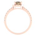 thumbnail image 4 of 0.89 ct Princess Cut Yellow Moissanite with Simulated Diamond Halo Accents 14K Rose Gold Womens Engagement Ring, 4 of 5