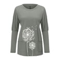 thumbnail image 3 of DYMADE Women Plus Size Printed Long Sleeve Casual Pocket Long Length T-shirt Top, 3 of 3