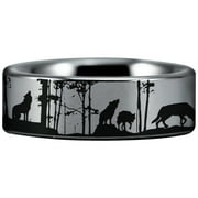Tungsten Wolf Pack Ring