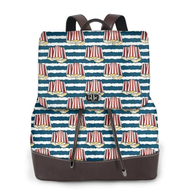 Easygdp Popcorn Mochila de Cuero para Mujeres, Bolso de Hombro, Bolsos de Mano de Moda para Trabajo y Viajes