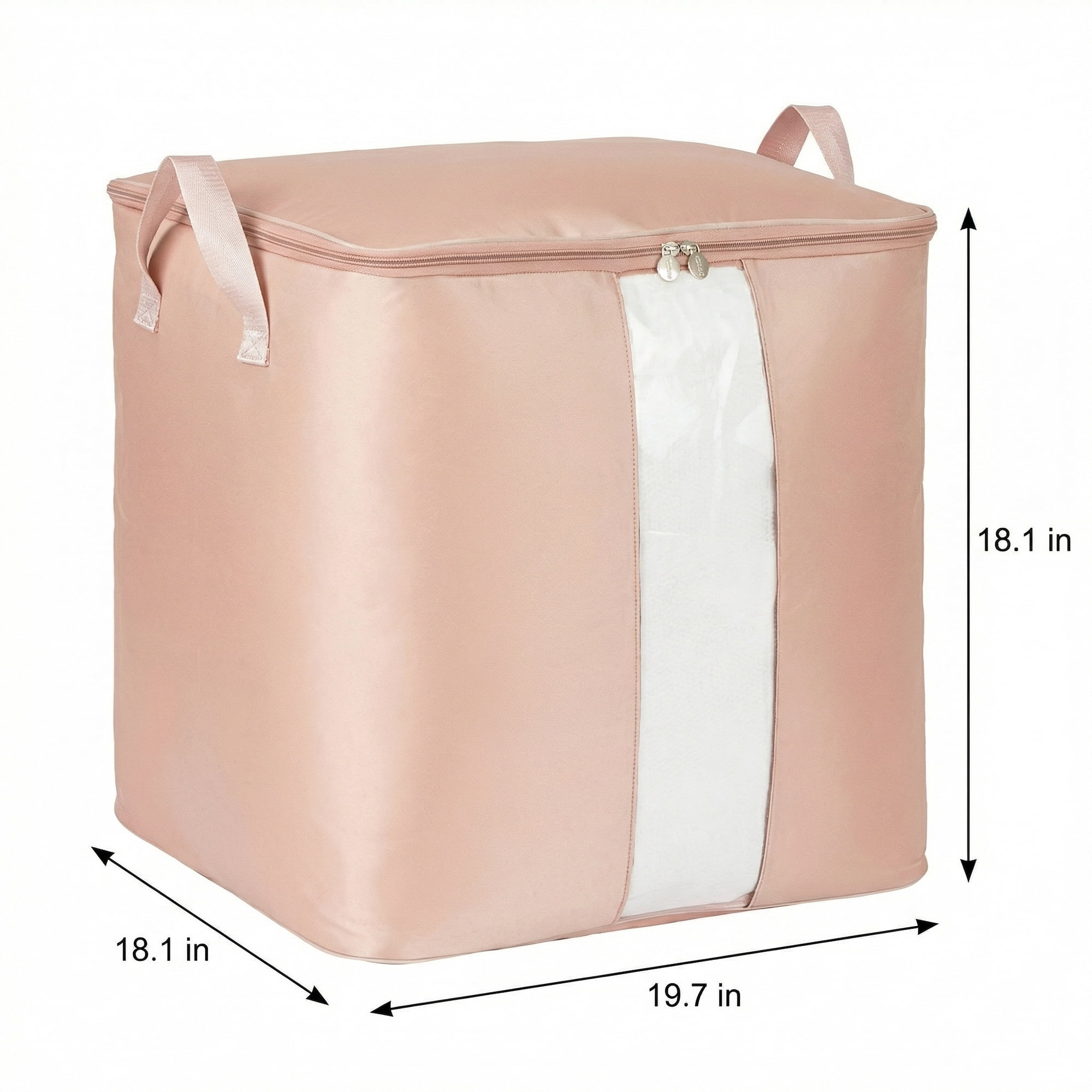 Unique Bargains Storage Bag for Closet Organizers with Handles Pink 19.7"x18.1"x18.1"