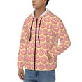 thumbnail image 3 of Kdxio Donuts With Pink Glaze Print Men Hoodies Casual Hoodies for Men with Zip Pockets Full Zip Long Sleeve Sweatshirt Sports Hooded Jacket-XX-Large, 3 of 5