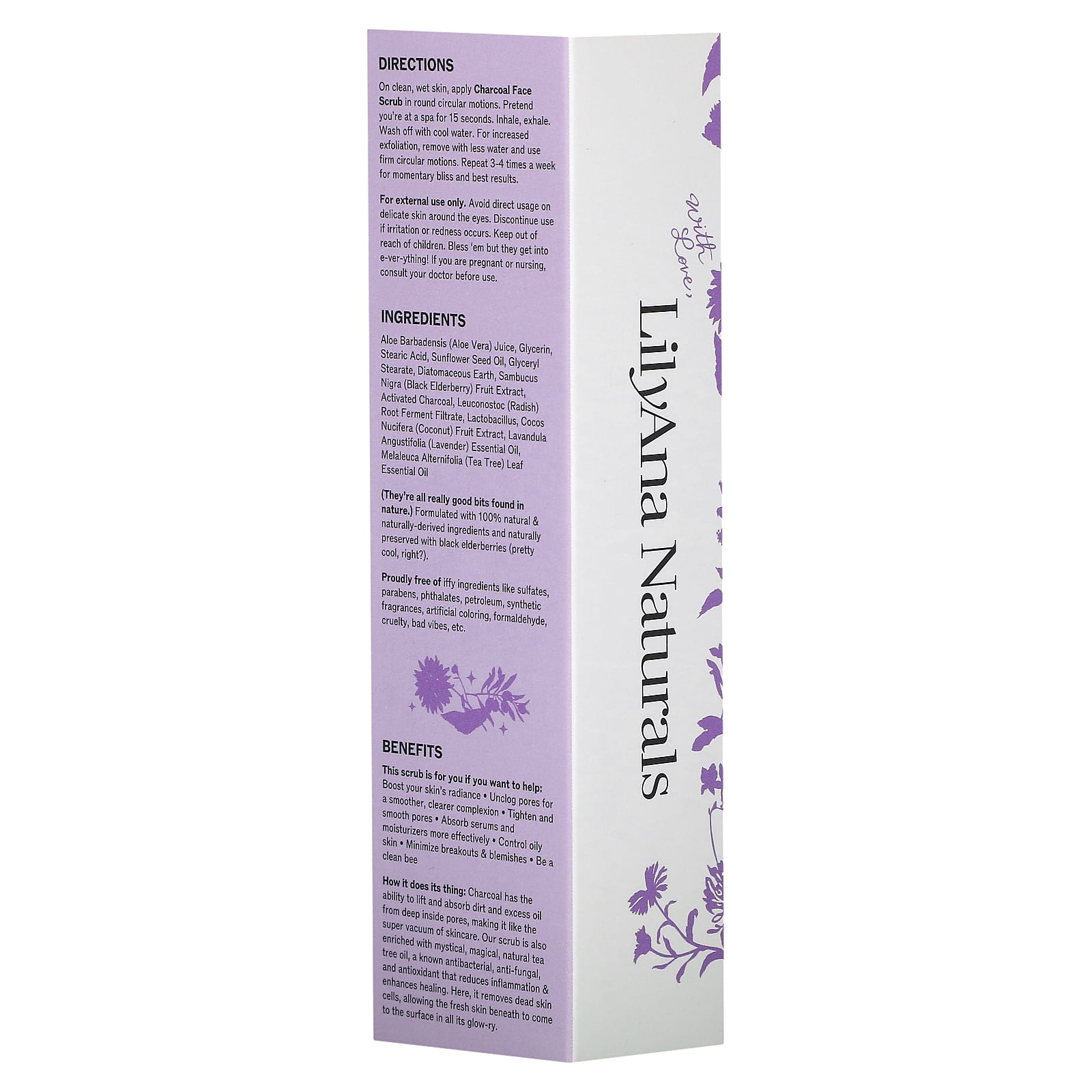 Lilyana Naturals Charcoal Face Scrub, 3 oz (88 ml)