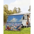 thumbnail image 4 of 4th of July RV Awning Sun Shade Screen 9'X7' Beach Lounge Chairs Mesh Sunscreen Patriotic American Flag Fireworks Awning Shade Screen with Zipper UV Blocker Completed Kits for RV Motorhome Camper, 4 of 7