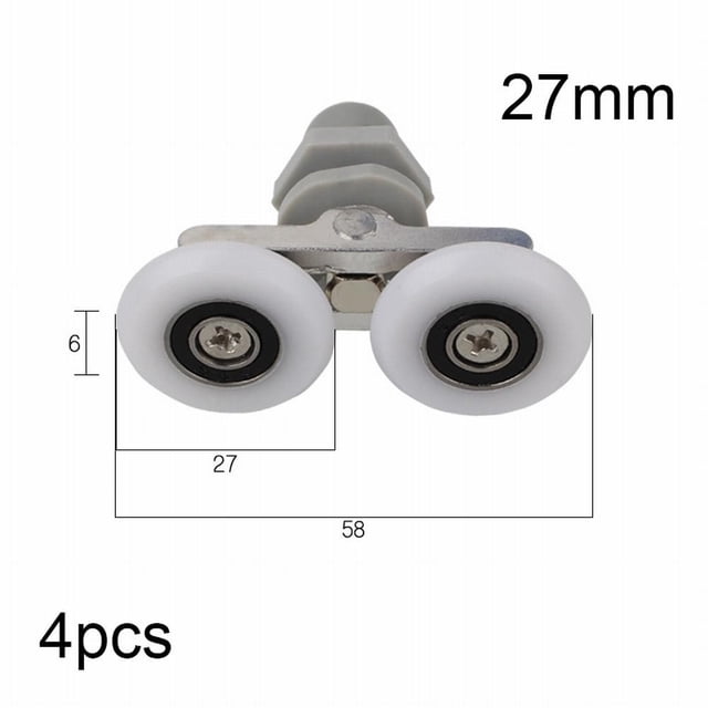 Roues pour Porte de Douche, Rouleaux Coulissants, Outil Résistant à l'Usure, 4 Pcs de Remplacement pour Salle de Bain
