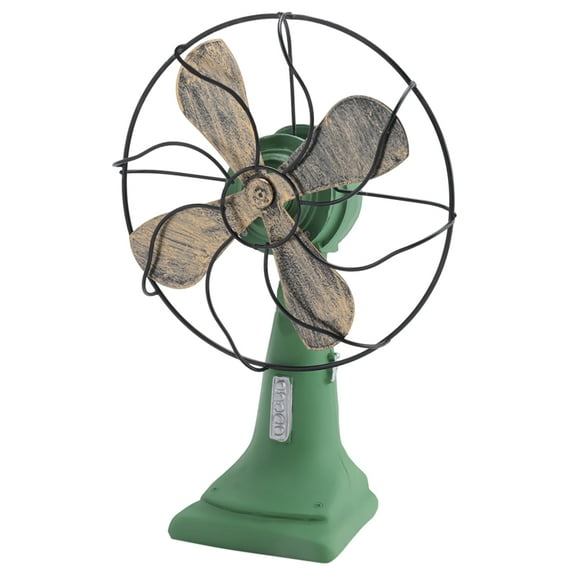 Retro Nostalgic Fan Home Vintage Miniature Europe Style Figurines Decor Green