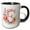 Black/White, variant on 3drose, Pretty Image of Watercolor Floral Monogram Initial F, 11oz Two-tone Red Mug