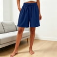 thumbnail image 2 of Sleep Shorts for Women Comfy Women’s Home Shorts Elastic Waist Drawstring Comfy Pajama Shorts Loose Casual Summer Boxer Shorts Loungewear Navy 3XL, 2 of 6