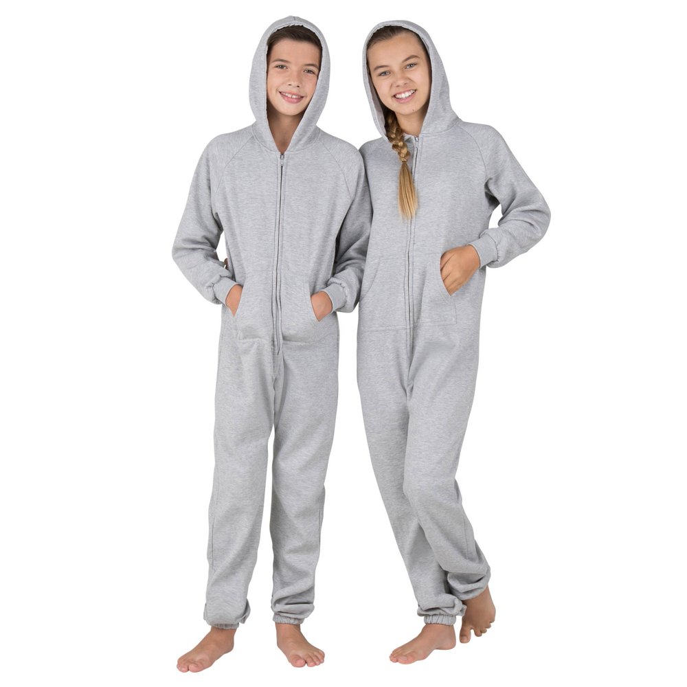 Footed Pajamas Footed Pajamas Laidback Gray Kids Footless Hoodie