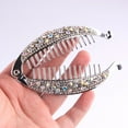 thumbnail image 5 of Meidiya Elegant Shining Rhinestone Crystal Banana Clip Hair Clincher Rounded Edges Hair Comb Fish Shape Grips Clamp Headwear for Women, 5 of 7