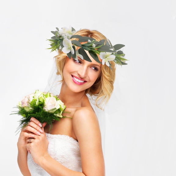 LEORX Leorx Multi-Color Fabric Orchid Wreath for Wedding Decor and Bridal Headpiece