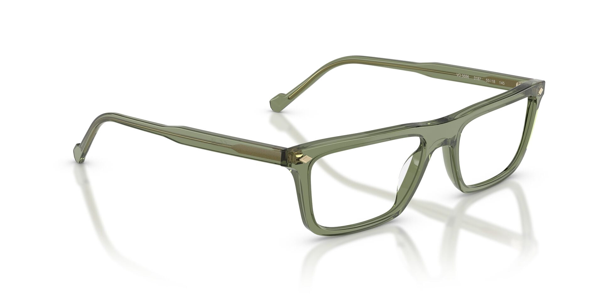 Vogue VO5686 Unisex Transparent Green Acetate Eyeglasses, 55mm