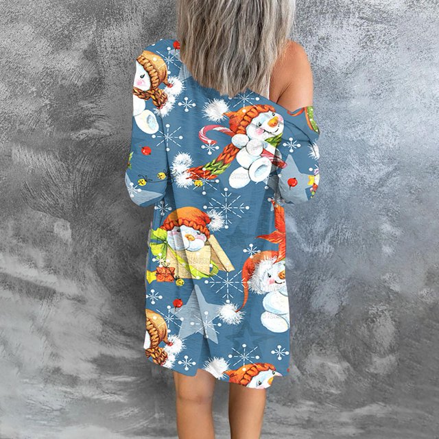 Chrismas Shirt Coat, Open Front Shirt Coat Long Sleeve For Shopping Type 1,Type 2,Type 3,Type 4,Type 5,Type 6,Type 7,Type 8