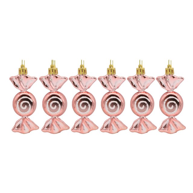 Árbol de Navidad con colgante de caramelo de plástico para decoración interior familiar (oro rosa) JShteea Libre de BPA