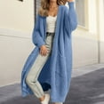 thumbnail image 2 of Women's Long Cardigan Sweater, Oversized Open Front Knit Coat with Pockets, Soft Loose Fall Winter Fashion Outerwear, Lightweight Cozy Layering Piece, 2 of 3