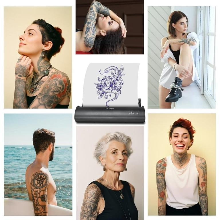 QIKIZAXE Wireless Tattoo Transfer Printer, with 10pcs Tattoo Stencil Paper,  Portable Tattoo Stencil Machine Rechargeable Thermal Copier Machine  Compatible with Android and iOS Phone & Laptop & iPad - Yahoo Shopping
