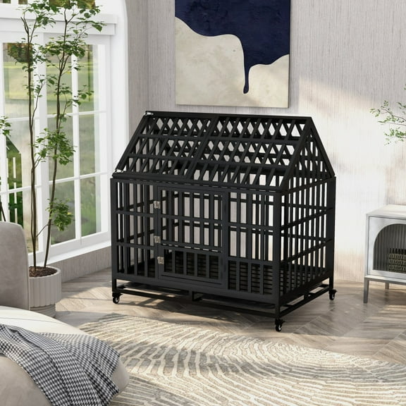 Heavy Duty Dog Crate Large Dog Cage Strong Metal Dog Kennels and Crates for Large Dogs
