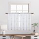 thumbnail image 1 of Cortinas transparentes Haperlare de 66 cm de ancho x 76 cm de largo con pompones bordados florales, estilo rústico, para cocina, sala de estar y baño, beige, 2 paneles, 1 of 6