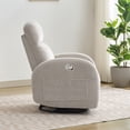 thumbnail image 2 of Aemeios Chenille Swivel Rocker Glider Manual Recliner Nursery Rocking Chair with Double Pockets, Camel, 2 of 6