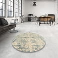 thumbnail image 4 of Ahgly Company Machine Washable Indoor Round Contemporary Gold Area Rugs, 5' Round, 4 of 7