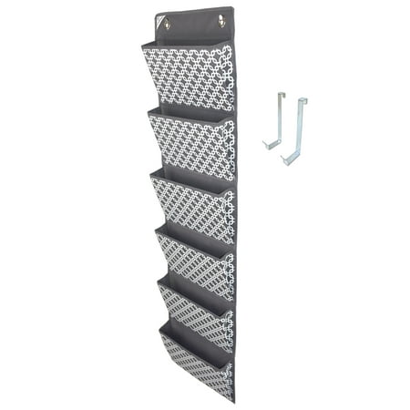 Trellis Over Door COMPONO Office Supplies Storage Organizer includes 2 Over Door Hangers, 6 Pocket Chart for Home, Business, Clothing, and School Organizers ()