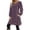 A Purple, variant on Ndbuld Dresser Spring Dresses for Women Summer Dresses for Women Women's Loose Long-Sleeved Casual Round-Neck Buttoned Dress With Pockets Red XL