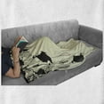 thumbnail image 5 of Antique Soft Flannel Fleece Throw Blanket, Vintage Tea Party Diamond Forks Spoons Cups Leaves Tree Branch Art, Cozy Plush for Indoor and Outdoor Use, 60" x 80", Avocado Green Black, by Ambesonne, 5 of 5