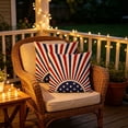 thumbnail image 4 of Qjidjing 2Pcs Throw Pillow Cover, Cushion Case, with Vintage Sunburst Star Stripe Patriotic Prints, Applicable for Couch Ornament, Living Room Layout, Home Holiday Styling, 4 of 6