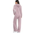 thumbnail image 2 of Cadmus Lounge Sets for Women 2-Piece Fall Sweatsuits Comfy Wide Leg Sweatpants and Long Sleeve Hoodies Outfits, Regular/ Tall, 2 of 8