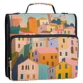 thumbnail image 5 of FORMRS Zipper Binder with Shoulder Strap 2-inch Ring 500 Sheet Capacity File Bag, Orange Cityscape Painting, 5 of 5