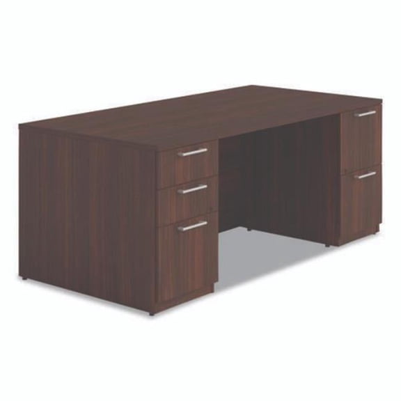 Alera ALESVDP7236MY 72 x 36 x 29 in. Double Pedestal Desk - Mahogany